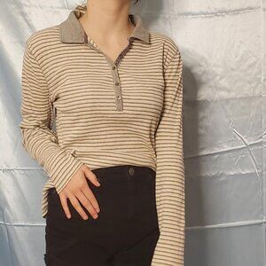 sonoma gray striped long sleeve shirt